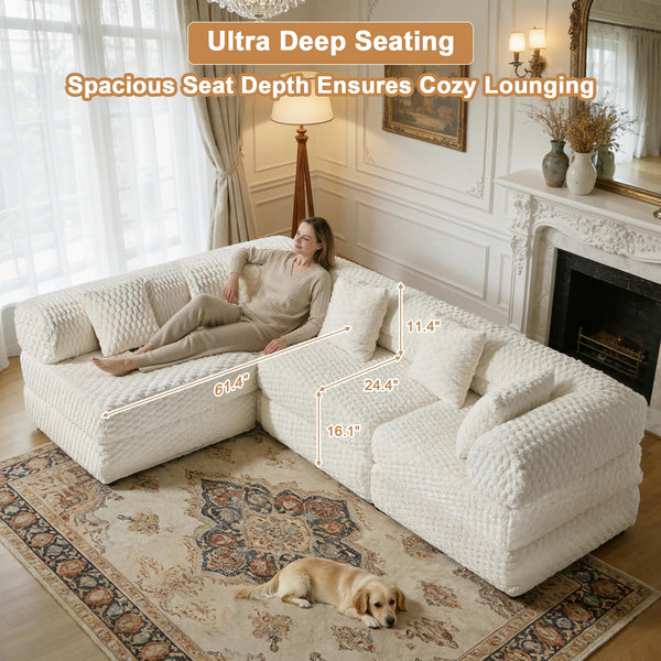 108" Modular Sectional Sofa Futon Convertible Sleeper