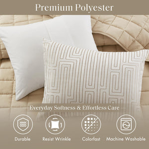 5-Piece Jacquard Comforter & Quilt Bedding Set – Queen, King, Cal King