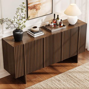 63" Fluted Sideboard Buffet Cabinet with Adjustable Shelves