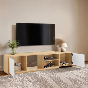 Extendable TV Stand for TVs up to 90 Inches with Storage Cabinets