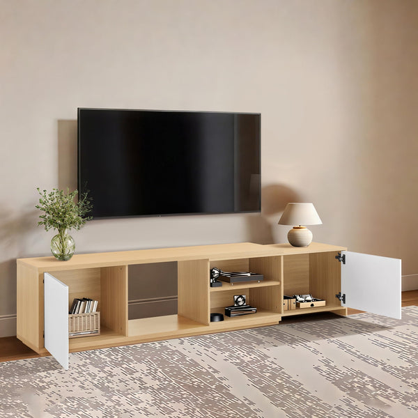 Extendable TV Stand for TVs up to 90 Inches with Storage Cabinets