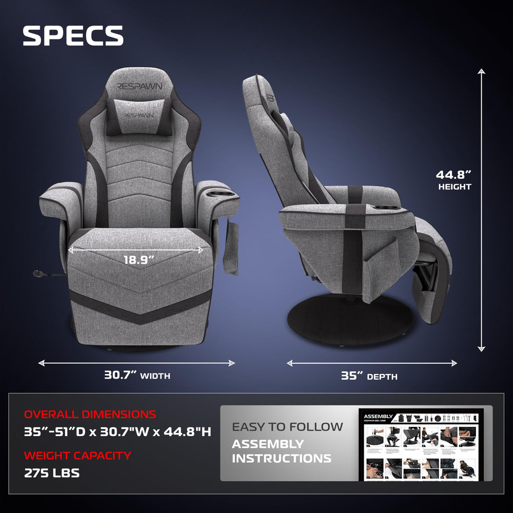 Gaming Recliner Chair with Footrest and Lumbar Support