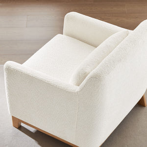 Oversized Accent Armchair with Wood Base