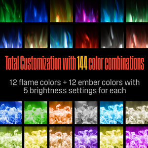 60-Inch Recessed Electric Fireplace Heater with Color Changing Flames