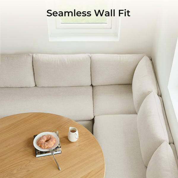 L-Shaped Breakfast Nook Bench with Storage & Back