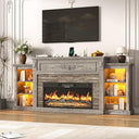 85" Farmhouse TV Stand with 36" Electric Fireplace – Fits TVs Up to 95"