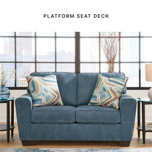 Contemporary Loveseat with Accent Pillows | 63" W Fabric Upholstery