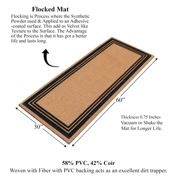 Natural Coir Anti-Shed Doormat with PVC Backing – Multiple Sizes