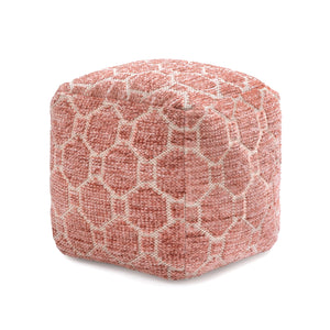 Round Pouf Ottoman Footrest – Cotton Polyester Floor Seating