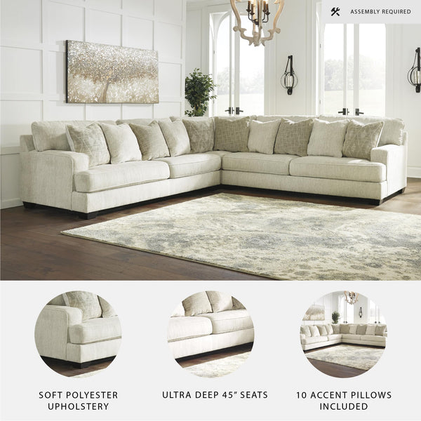 Beige Microfiber L-Shaped Sectional Sofa with Reversible Cushions