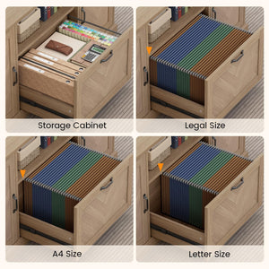 L-Shaped Electric Standing Desk with Storage & Power Outlets