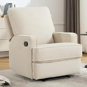 Manual Recliner Chair with Overstuffed Cushion