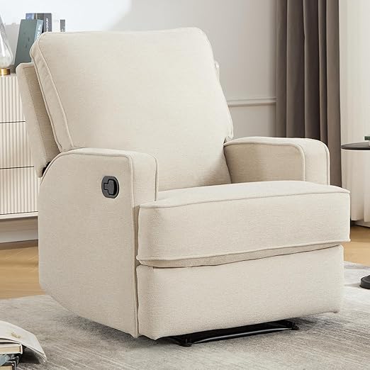 Manual Recliner Chair with Overstuffed Cushion