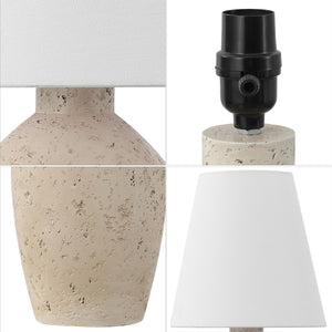 19.25" Modern Matte Ginger Jar Table Lamp Set of 2