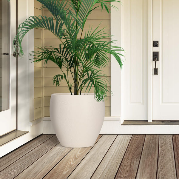 Large Plant Pots Set of 3 with Drainage Holes and Trays