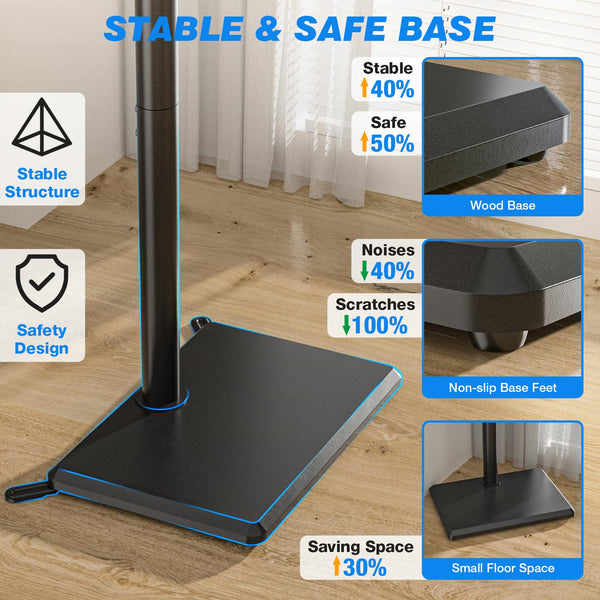 Floor TV Stand with Swivel Mount & Height Adjustment for 32-60 Inch TVs