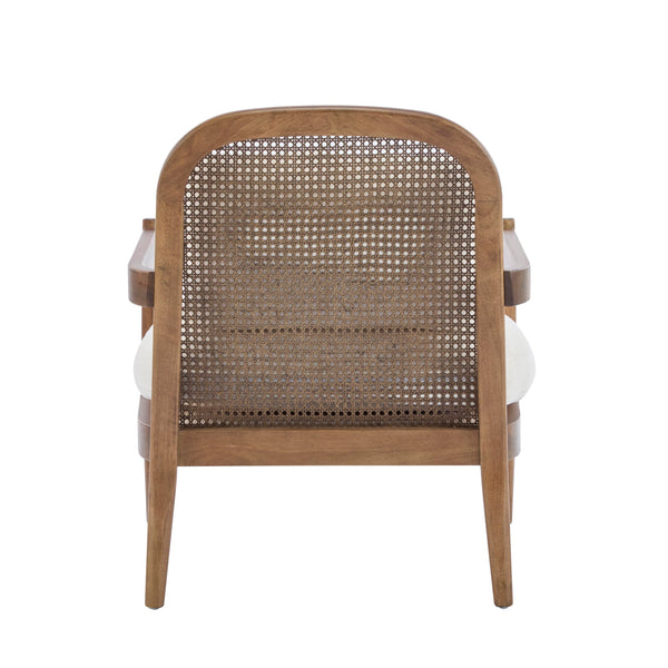 Mid-Century Club Chair Set of 2 with Rattan Back