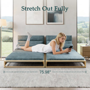 Convertible Sleeper Sofa Bed with Wood Frame