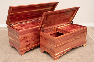 Amish Cedar Hope Chest with Waterfall Top & Storage Tray