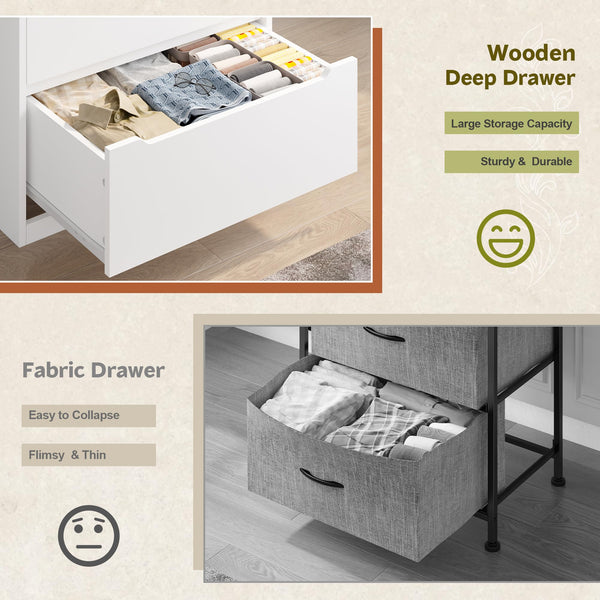 6-Drawer Tall Wooden Dresser – Modern Chest of Drawers for Bedroom
