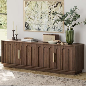 Mid-Century Modern TV Stand for 75 Inch TV – 67" Arched Media Console