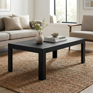 Aluminum Outdoor Patio Coffee Table – All-Weather Rectangle Metal Table