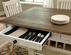 Rectangular Counter Dining Table with Storage