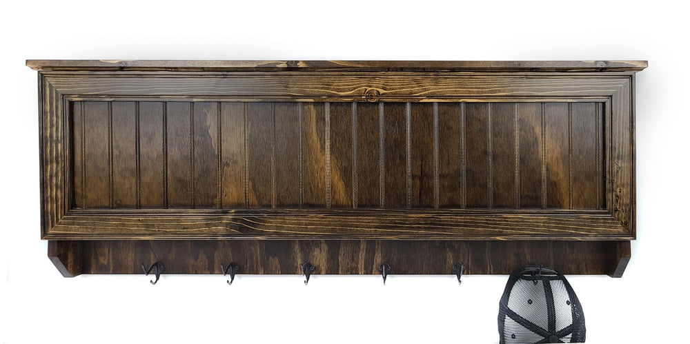 Wall Hanging Coat Rack with Hidden Gun Concealment – Dark Walnut