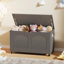 Rattan-Style Storage Chest with Lid and Wheels