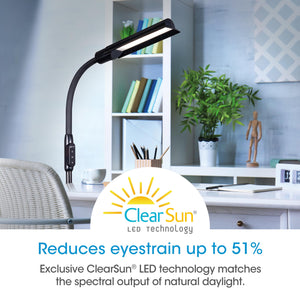 LED Floor Lamp with Adjustable Neck & 3 Color Temperatures