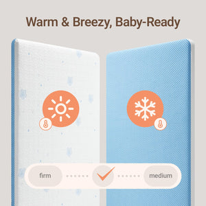 Baby Crib & Toddler Mattress – 2-Stage Breathable, Waterproof, Machine-Washable