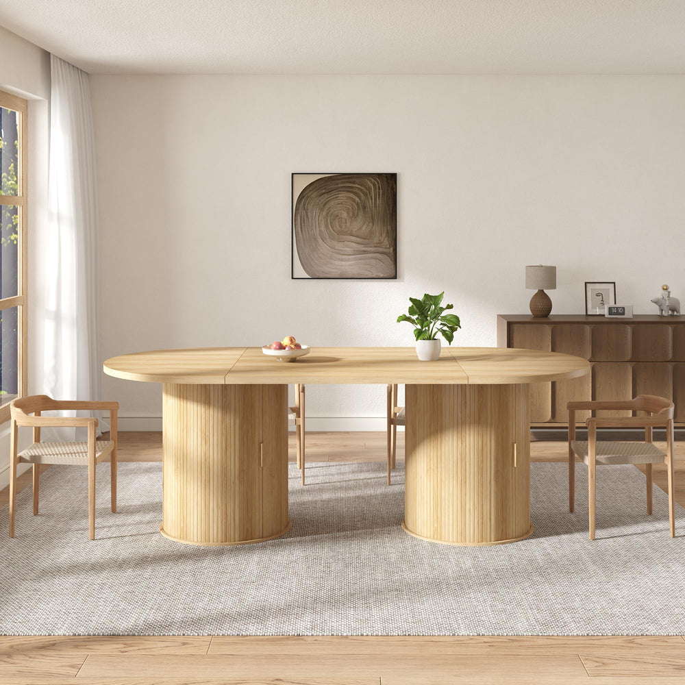 Oval Dining Table with Hidden Storage, Seats 6–8