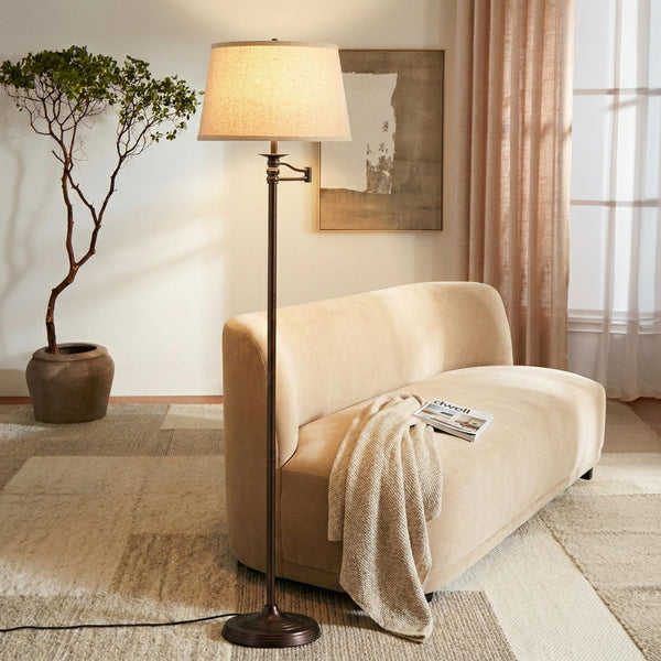 Bronze Swing Arm LED Floor Lamp