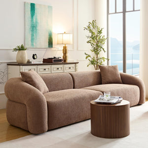 Modern Sectional Sofa 3-Seater with Curved Armrests