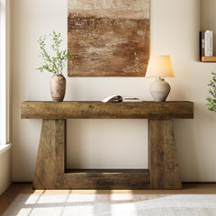 63" Farmhouse Console Table with Storage