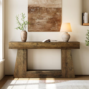 63" Farmhouse Console Table with Storage
