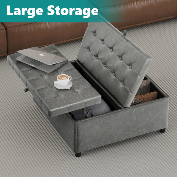 Large Square Storage Ottoman with Lift Top