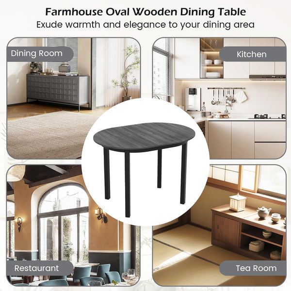 Oval Dining Table for 2-4, Rubber Wood Legs