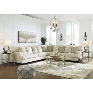 Beige Microfiber L-Shaped Sectional Sofa with Reversible Cushions