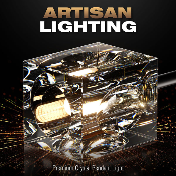 Gold K9 Crystal Rectangular Chandelier with Adjustable Height