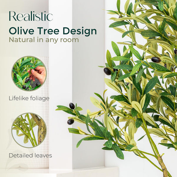 6ft Artificial Olive Tree with Weighted Pot