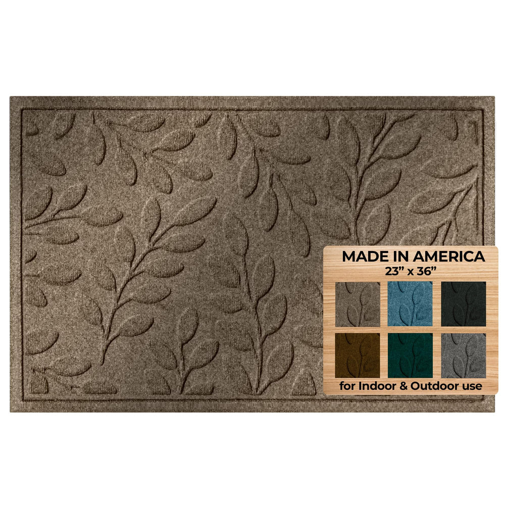 Heavy-Duty Indoor Outdoor Door Mat – Camel Leaf, 2' x 3'