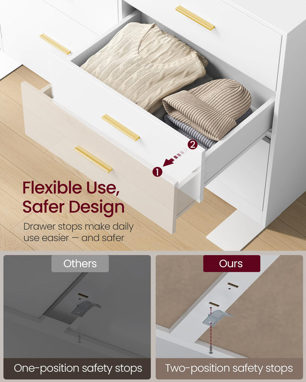 6-Drawer Dresser Chest of Drawers – Modern Bedroom Storage