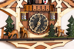 Black Forest Wooden Cuckoo Wall Clock with Night Silence & Volume Control