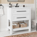 30" Freestanding Bathroom Vanity with Sink & Open Shelf
