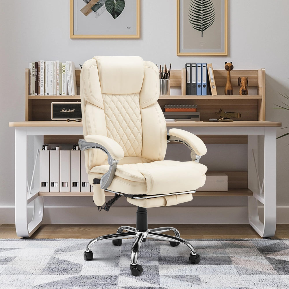 Executive Office Chair with Footrest, Massage & Heat