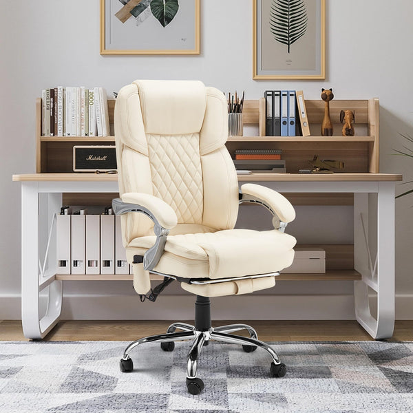 Executive Office Chair with Footrest, Massage & Heat