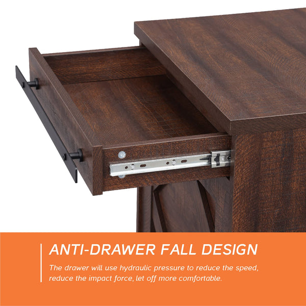 Farmhouse TV Stand for up to 110" TV, 3-in-1 Entertainment Center with Drawers & Cabinets