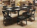 7-Piece Extendable Dining Table Set with 6 Upholstered Chairs