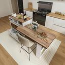 Rolling Kitchen Island with Extendable Countertop & Storage